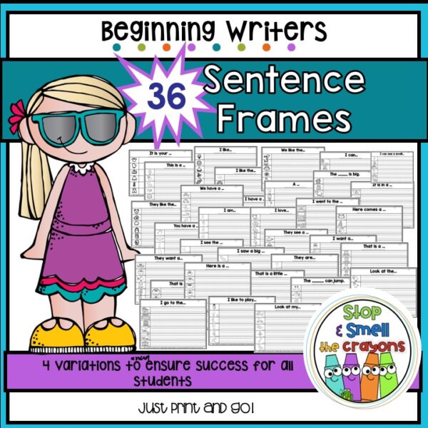 Sentence Frames for Writing Stop and Smell the Crayons