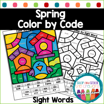 Spring Color by Code - Stop and Smell the Crayons
