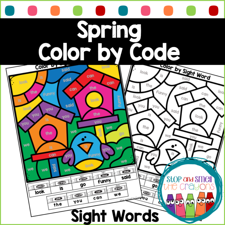 Spring Color by Code - Stop and Smell the Crayons
