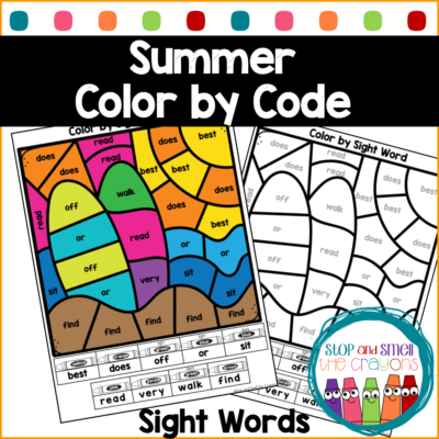 Summer Color by Code - Stop and Smell the Crayons
