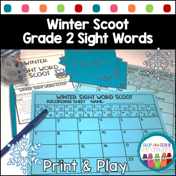 Winter Sight Word Scoot Grade Two