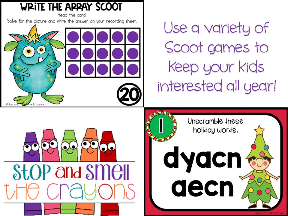 STEM, Math, Sight Words, Scoot, Review Game