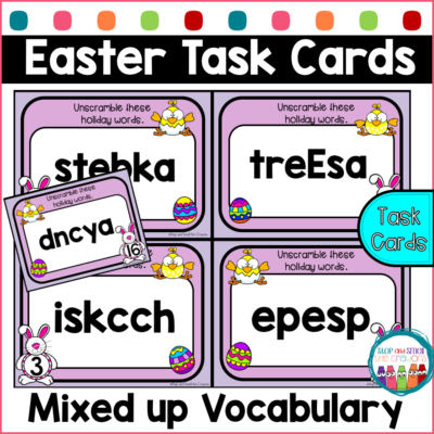 Easter Vocabulary Task Cards - Stop and Smell the Crayons