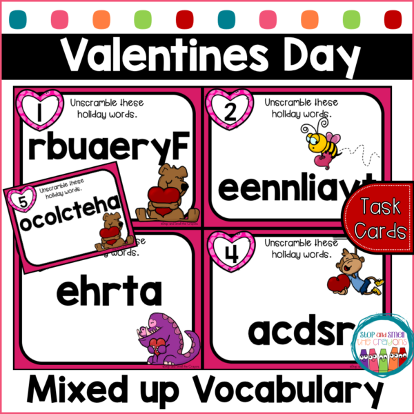 Valentines Day Vocabulary Task Cards