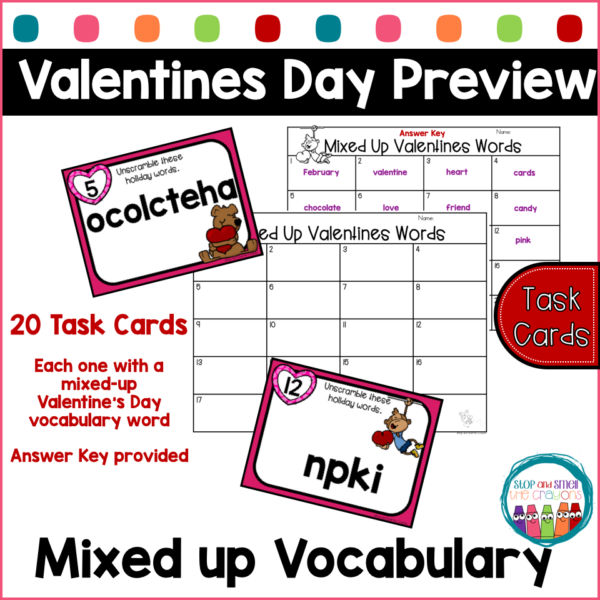 Valentines Day Vocabulary Task Cards - Image 2