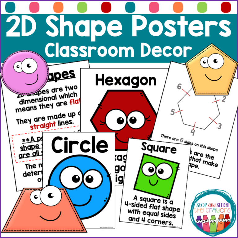 2D Shape Posters - Stop and Smell the Crayons