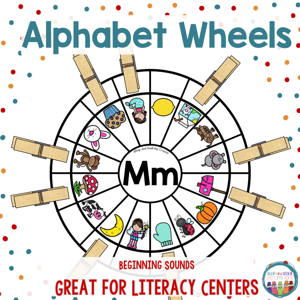 Alphabet Activity Wheels - Beginning Sounds - Stop and Smell the Crayons