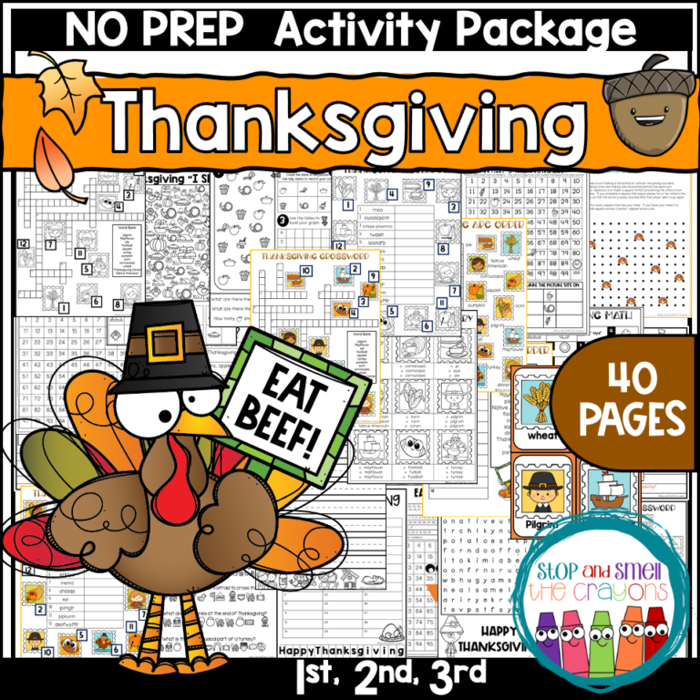 Thanksgiving Activities and Printables - Stop and Smell the Crayons