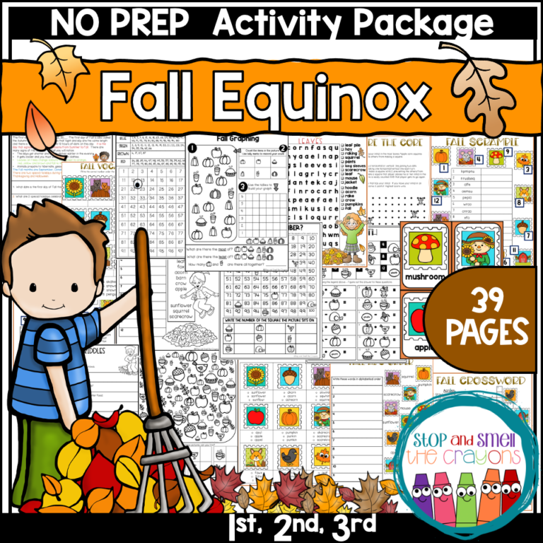 Fall Equinox | Fall Worksheets - Stop and Smell the Crayons