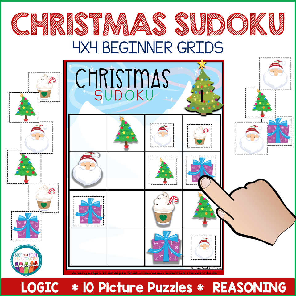 Christmas Sudoku Puzzles Stop and Smell the Crayons