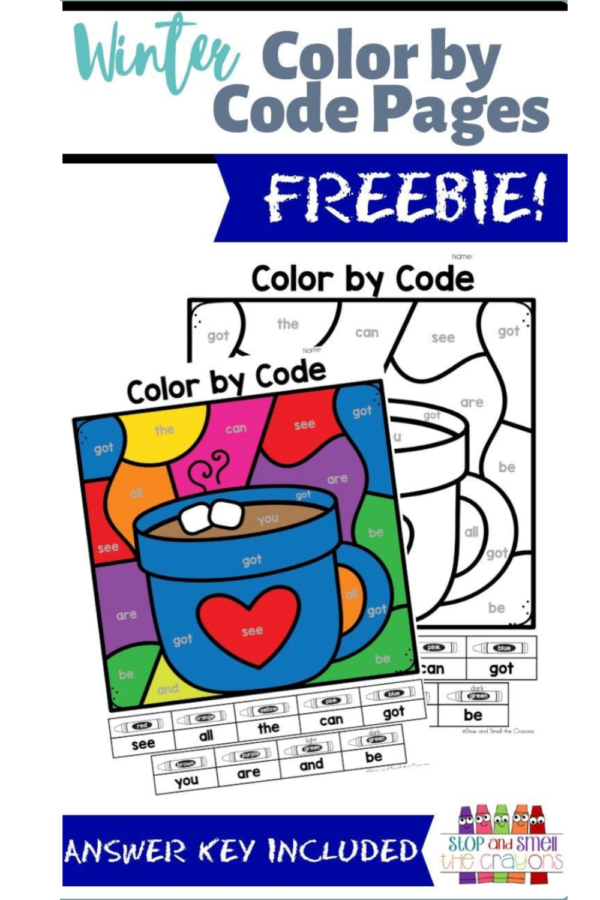 Winter Color by Sight Word FREEBIE - Stop and Smell the Crayons