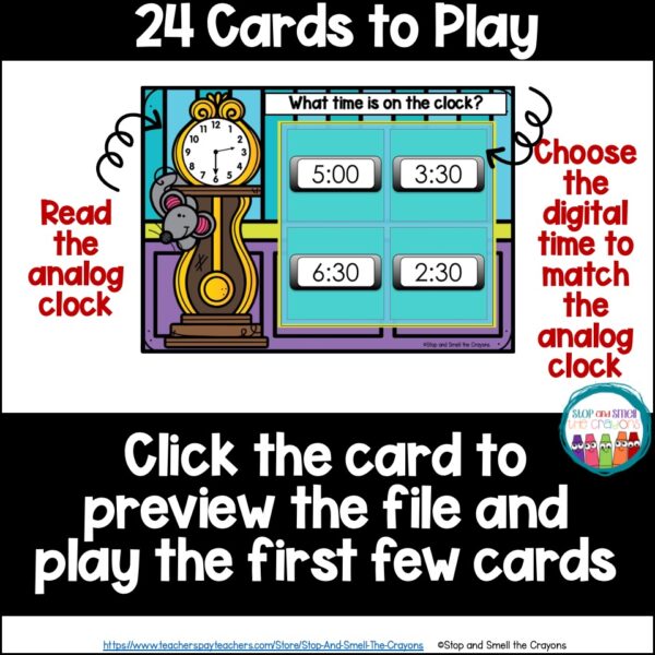 Time to the Half Hour and Hour BOOM Cards - Image 2