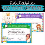 Lost Tooth Certificate Editable - Stop and Smell the Crayons