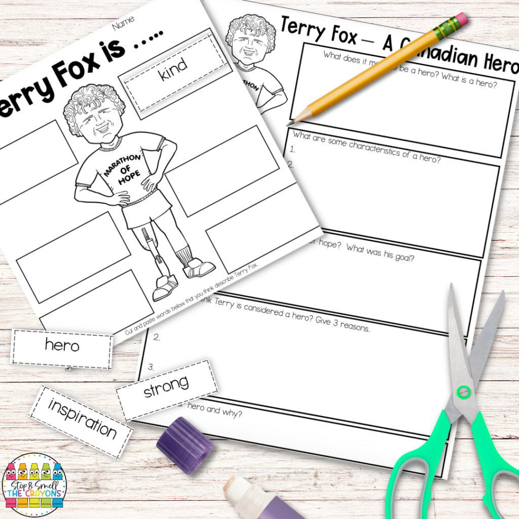 Use these Terry Fox worksheets to teach your students what a hero looks like.