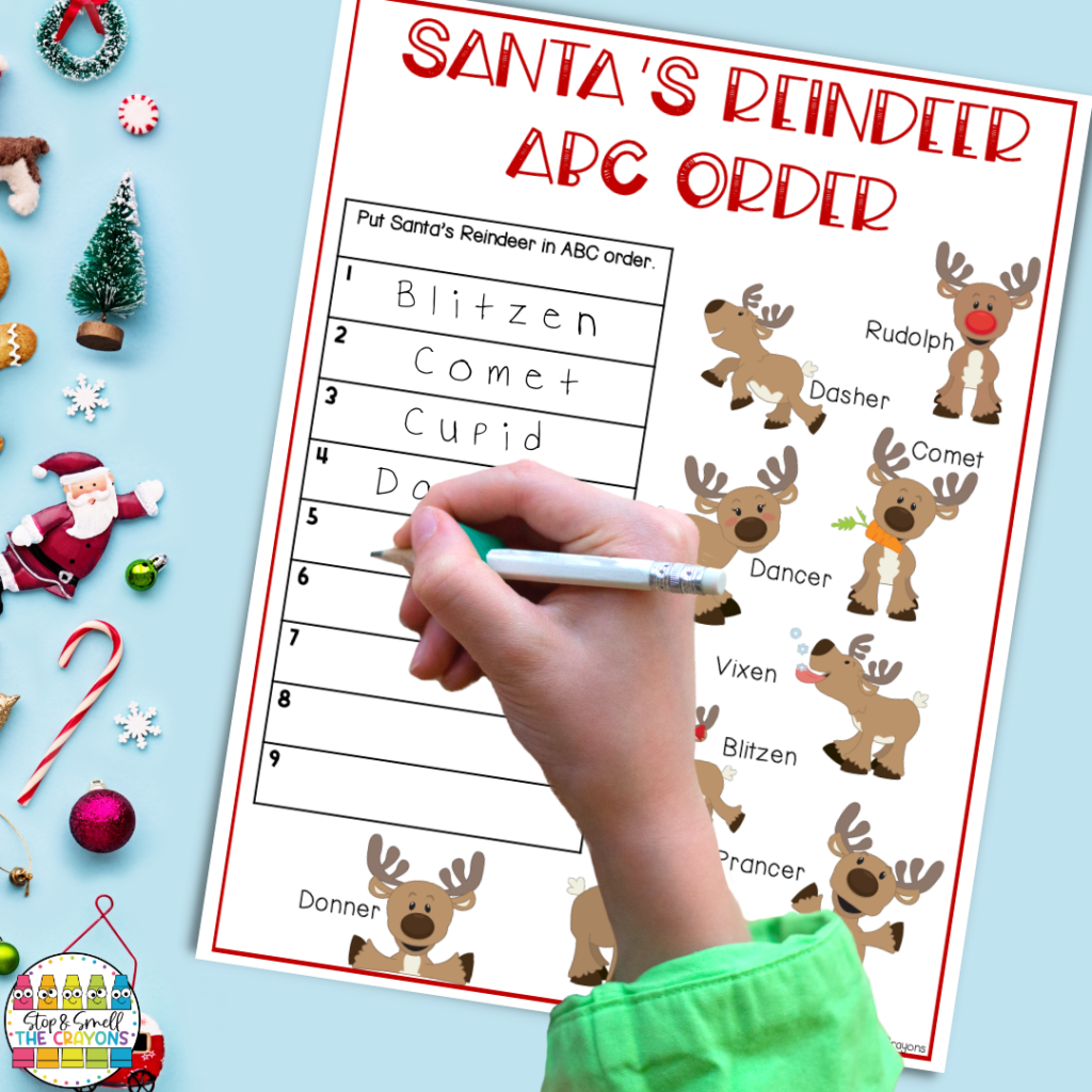 Your students will love this Santa's Reindeer ABC Order activity you can include in your December center activities. These no prep Christmas activities are sure to keep your students engaged.