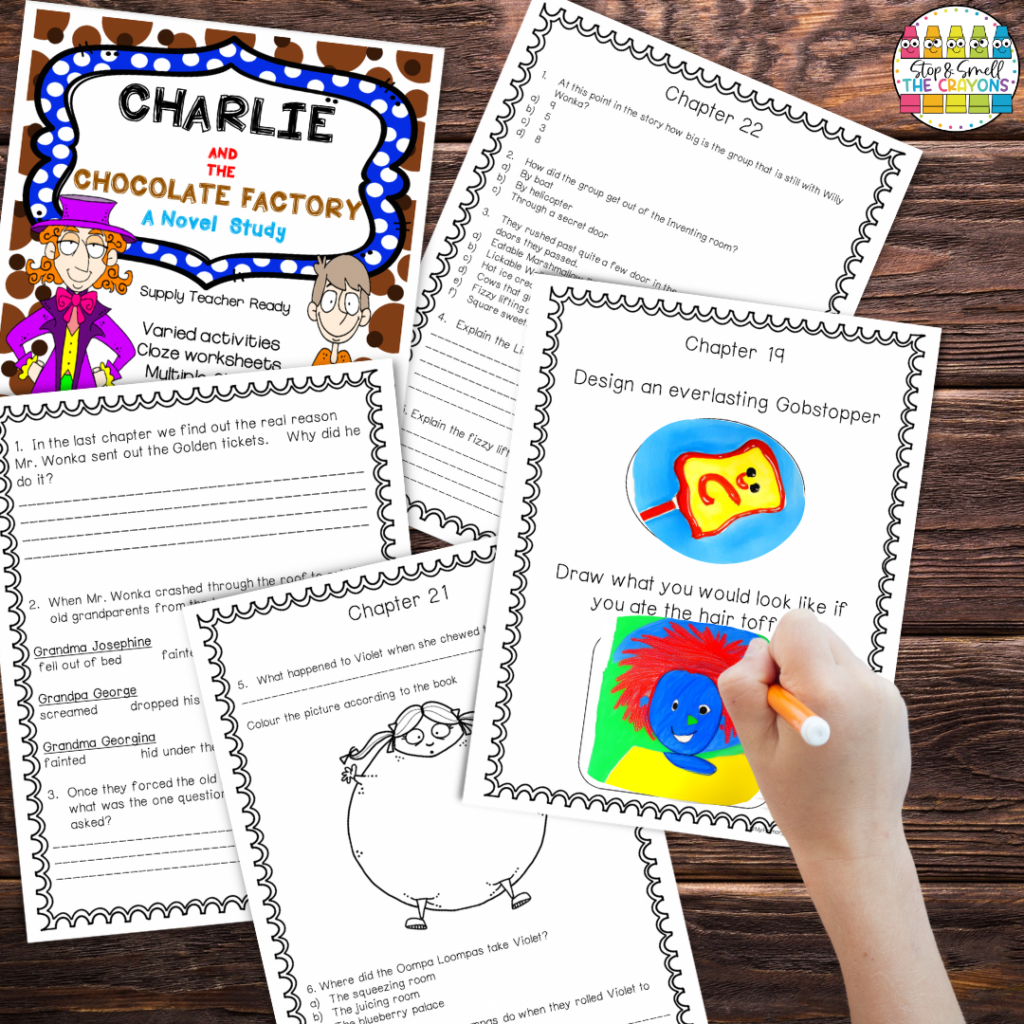 With so many fun and creative activities included in the Charlie and the Chocolate Factory novel study, your students will have so many opportunities to show what they are learning throughout the novel study.