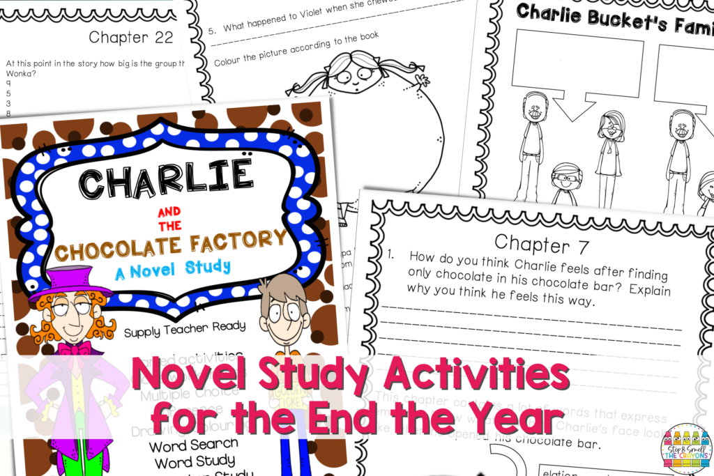 Novel studies are perfect for the end of the year. Use this Charlie and the Chocolate Factory novel study full of fun activities your students will love at the end of the year.