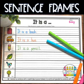Use these no prep printable sentence frames worksheets to help your students learn how to correctly write sentences independently.