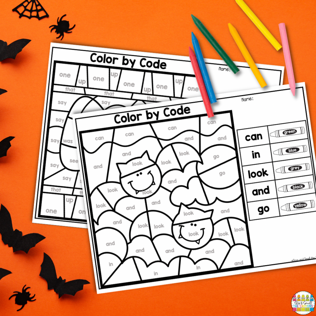 Use Halloween activities like this color by code activity for fun sight word practice with a cute and spooky twist your students will love.