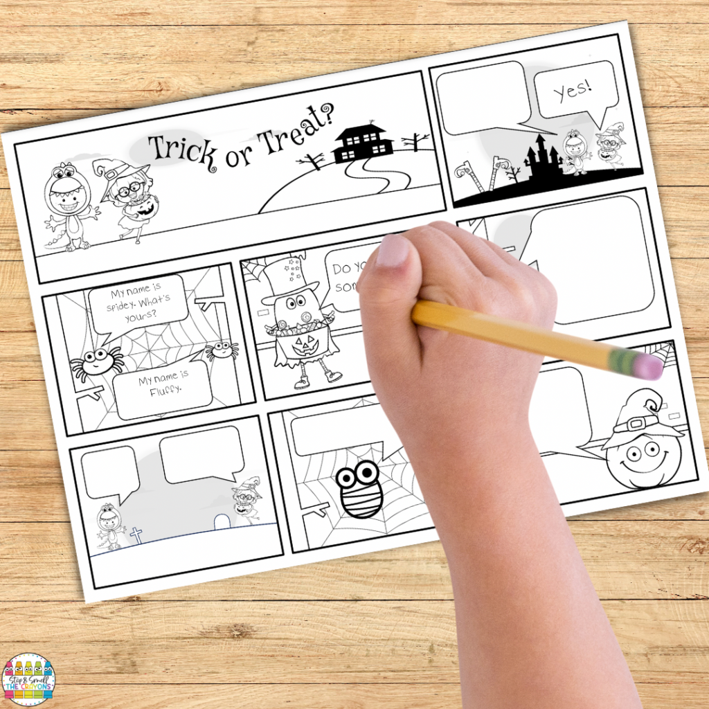This comic strip writing activity is great to include in your Halloween activities because it gives your students the opportunity to do some creative writing.