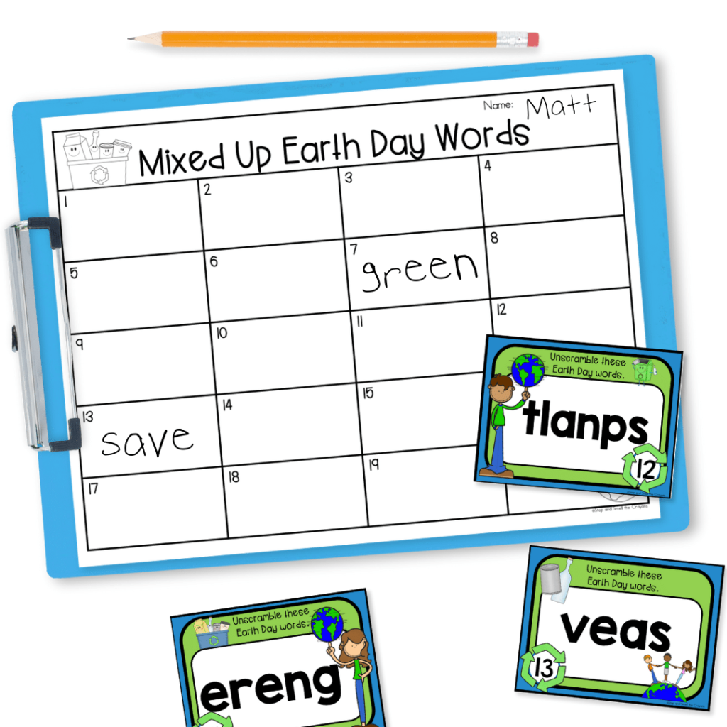 This Earth Day write the room is the perfect addition to your spring lesson plan! Students will unscramble Earth Day words and write the correct words on the recording sheet.