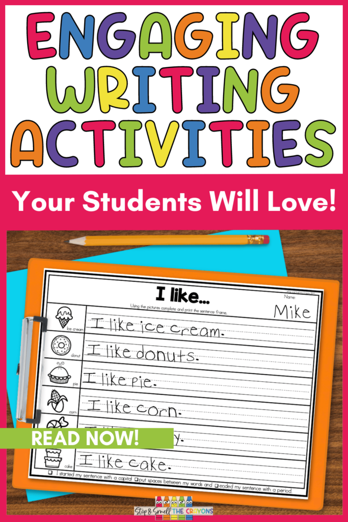 Looking for a way to make writing more engaging and less monotonous for your student? Writing activities like sentence starters, comic strips and roll and write can be great ways to get students excited about writing in kindergarten and first grade!