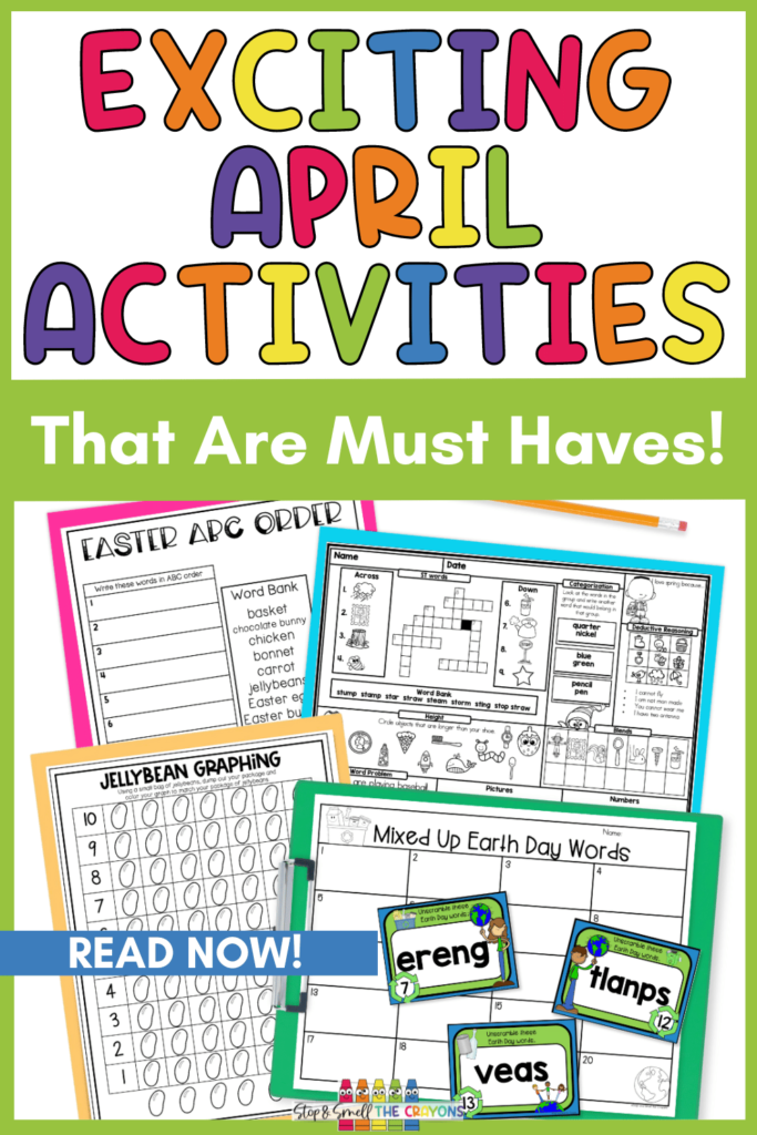 These exciting April activities are must haves for your elementary classroom! In this post, I share my favorite resources for April including worksheets with Spring, Easter and Earth Day themes.