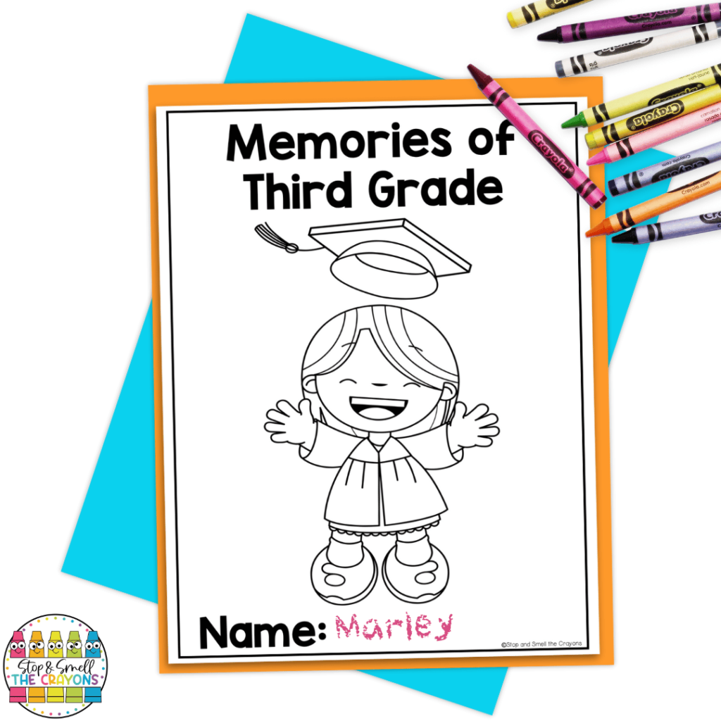 End of Year memory books, like the one shown in this image, are perfect June activities for your elementary classroom.