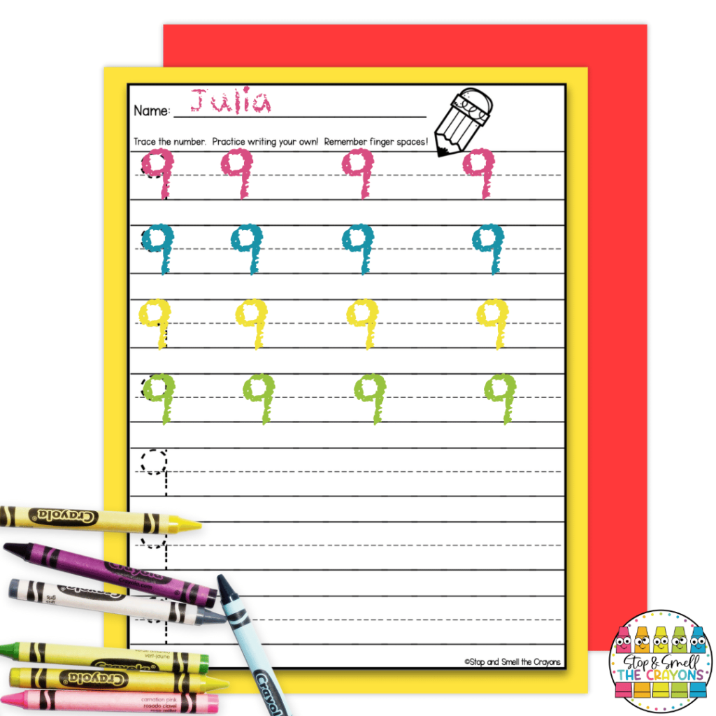 This image shows a simple activity that will help students review number formation at the beginning of the year.