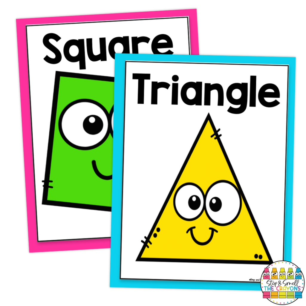 Review shapes using the shape posters shown in this image.