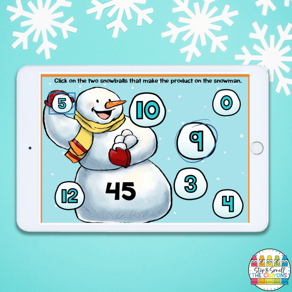 The Boom Cards in this image are a great way to practice math skills in December.