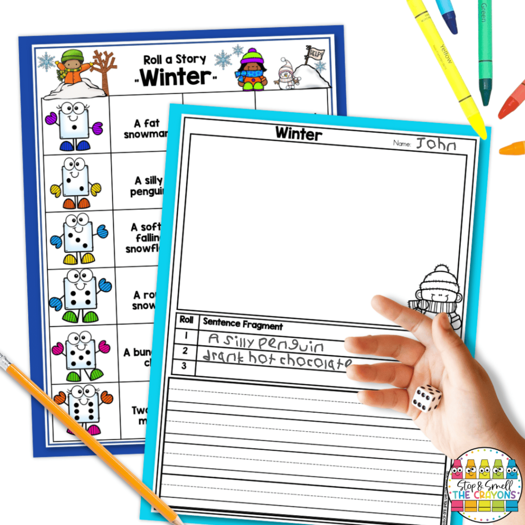 Make writing fun with the winter writing activities featured in this image.