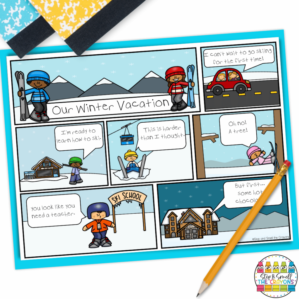 Increase student engagement with interesting writing activities like the comic strip shown in this image.