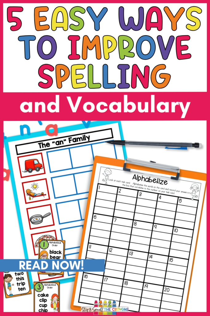 Engaging students in spelling and vocabulary activities and be difficult! However, this post has you covered with 5 easy ways to improve spelling and vocabulary using low prep resources that students will really enjoy.