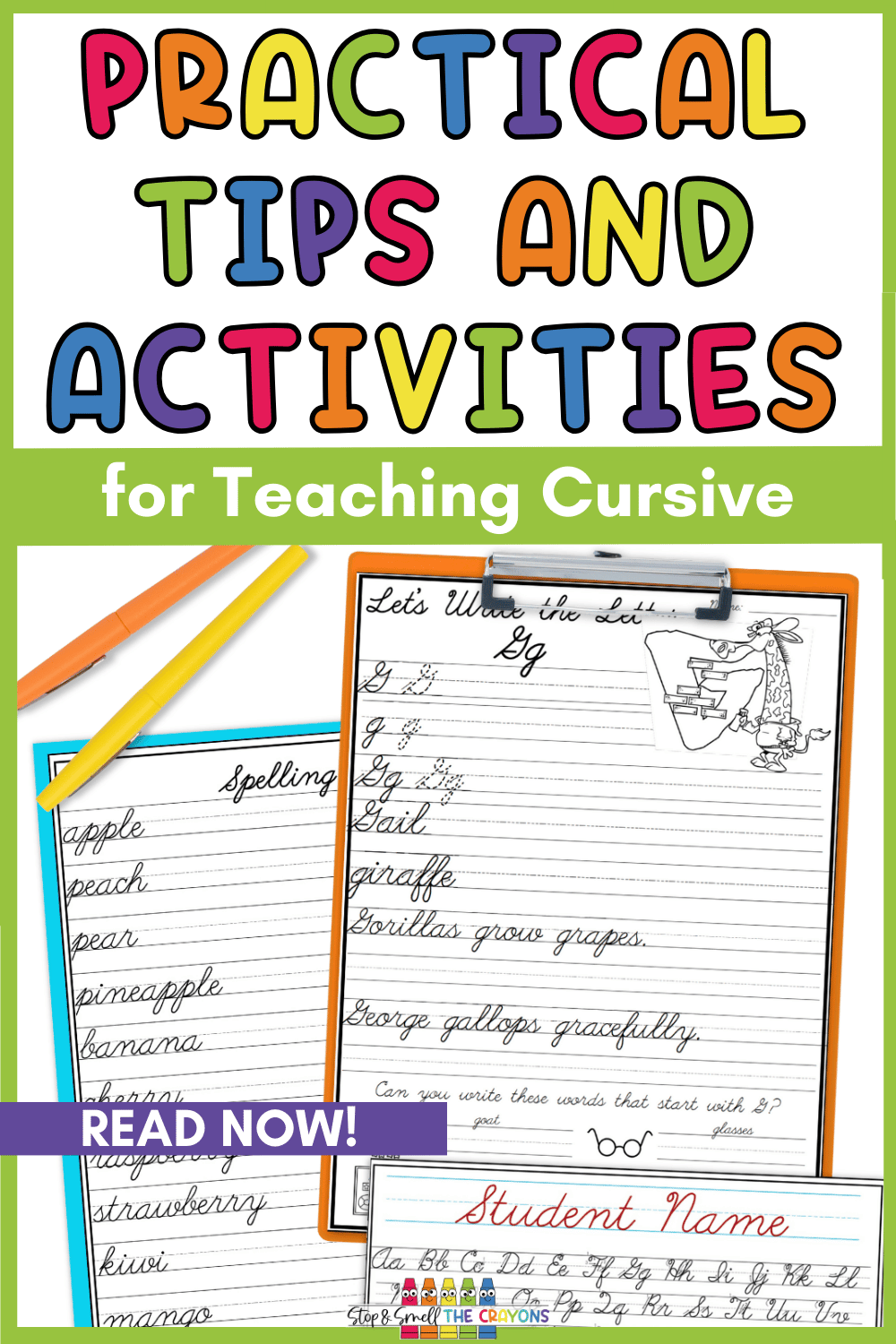 Practical Tips and Activities for Teaching Cursive - Stop and Smell the ...
