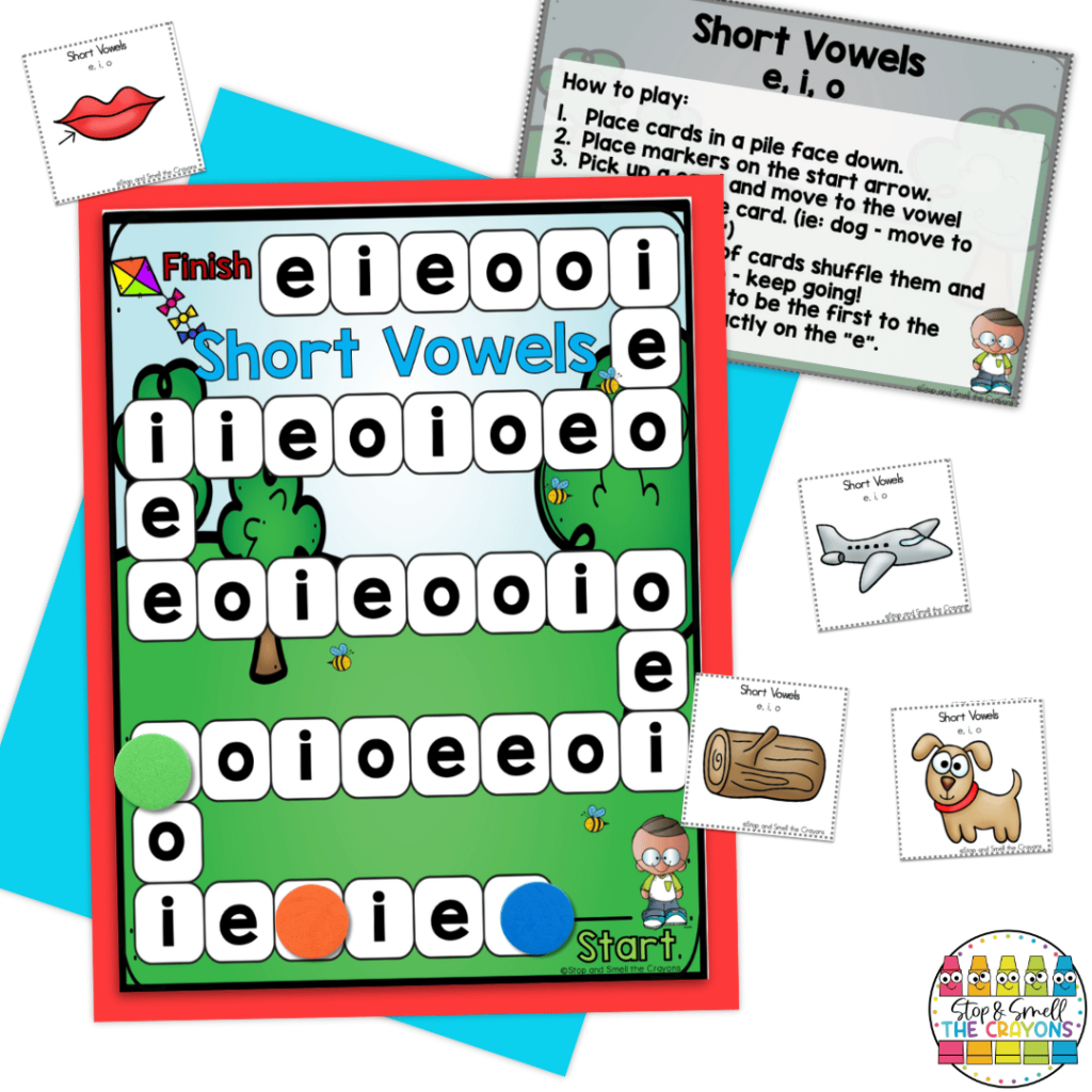 This low prep literacy center can be used to practice short vowel sounds in the middle of words.