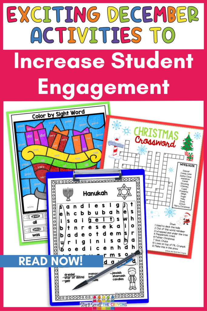 Looking for resources that will help keep your students engaged this December? This post is full of exciting December activities with Winter, Christmas and Hanukkah themes.