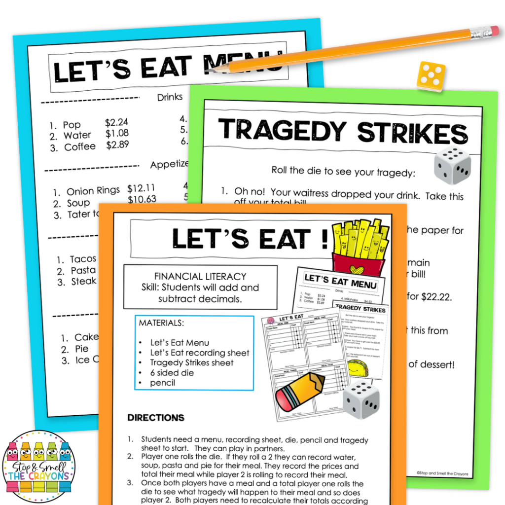 Students can practice decimals and money when using this fun math activity for the elementary classroom.