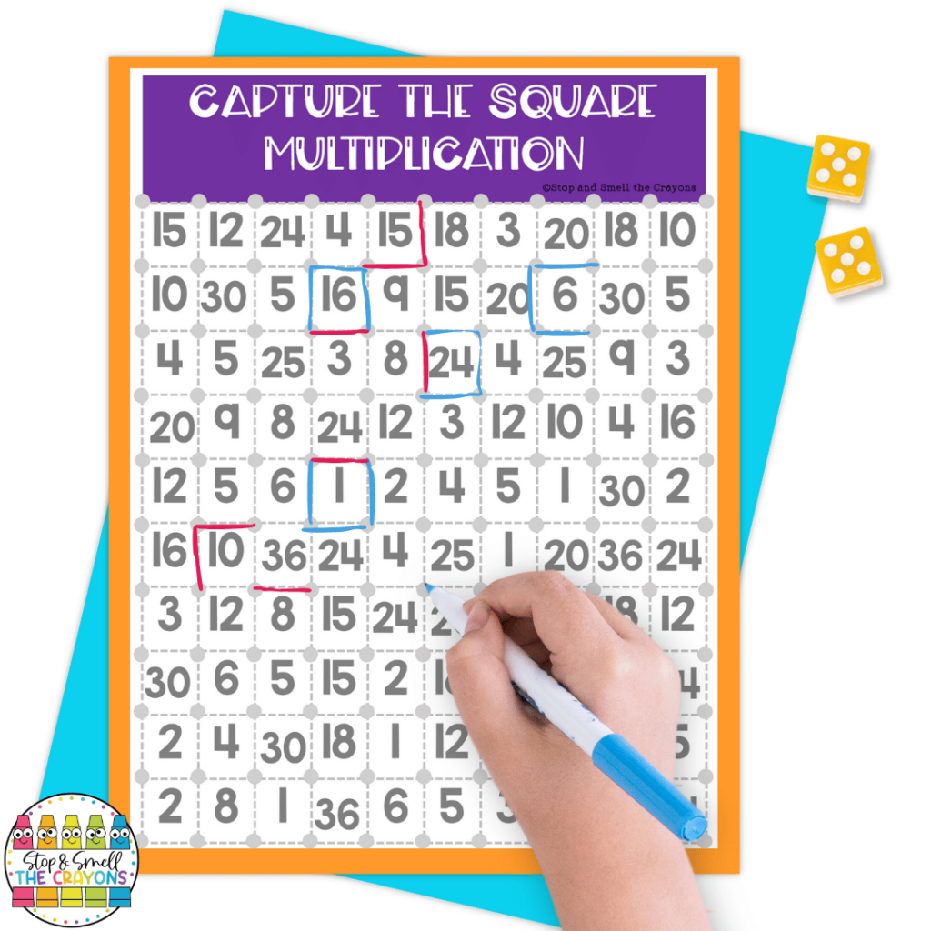 This game will help students practice multiplication with a classic "Capture the square" style activity.