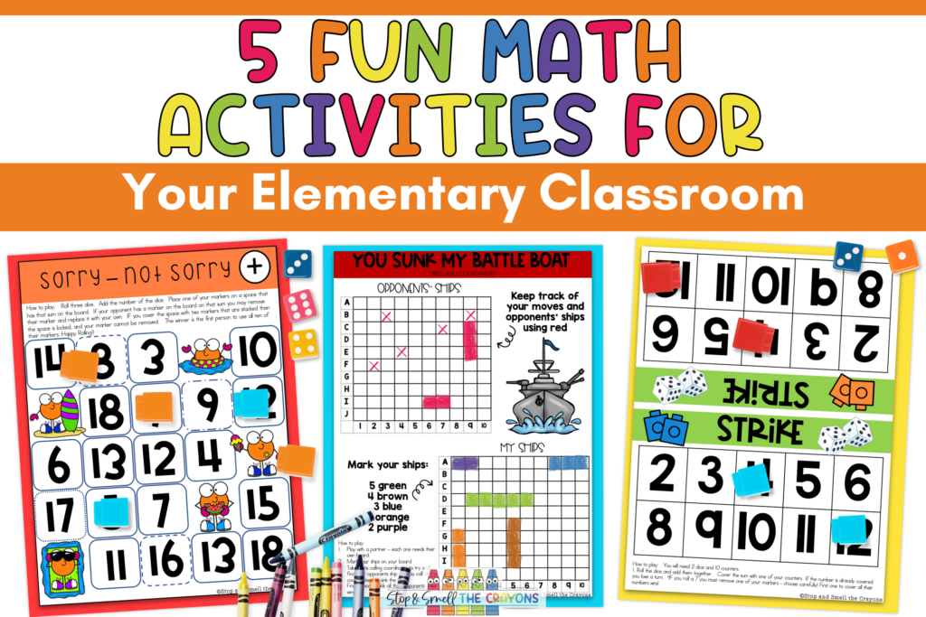 Your students will love these 5 fun math activities for your elementary classroom.